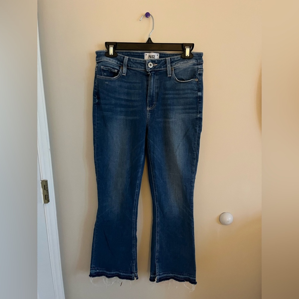 PAIGE Women's Dark Blue Flare Jeans
